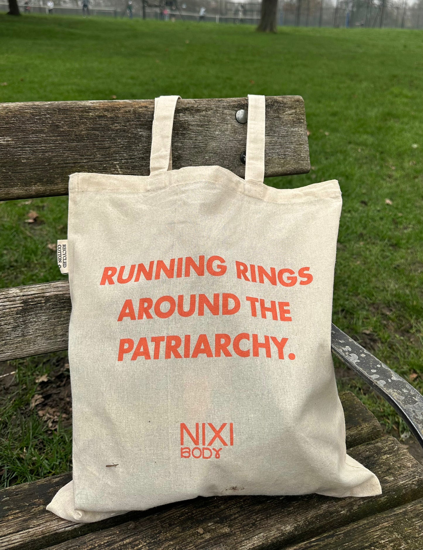 RUNNING RINGS AROUND THE PATRIARCHY TOTE