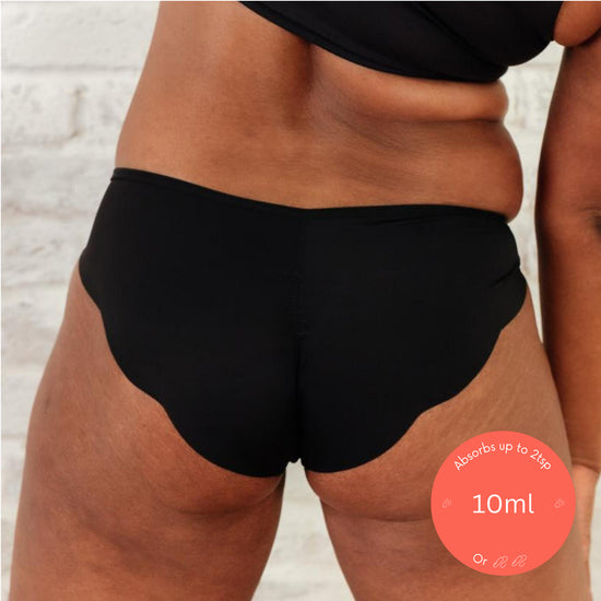 NIXI Body Sarah Sporty Knickers low cut, light periods bladder leaks discreet absorbent no vpl 2 tampons 10ml